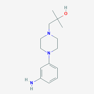 molecular formula C14H23N3O B8344790 1-[4-(3-Amino-phenyl)-piperazin-1-yl]-2-methyl-propan-2-ol 