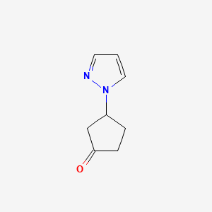 molecular formula C8H10N2O B8344817 1-(3-Oxocyclopentyl)-1H-pyrazole CAS No. 933795-56-3