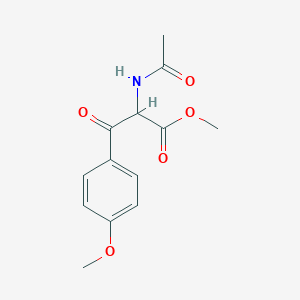 molecular formula C13H15NO5 B8344818 Methyl 2-acetamido-3-(4-methoxyphenyl)-3-oxopropanoate 