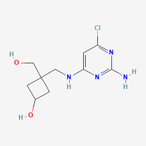 molecular formula C10H15ClN4O2 B8344938 3-(((2-Amino-6-chloro-4-pyrimidinyl)amino)methyl)-3-(hydroxymethyl)cyclobutanol 