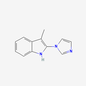 molecular formula C12H11N3 B8344949 2-(1H-Imidazole-1-yl)-3-methyl-1H-indole 