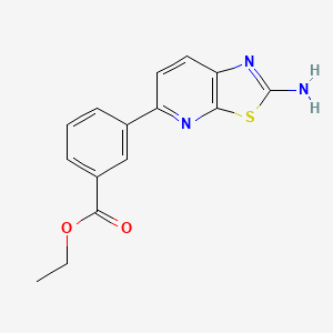 molecular formula C15H13N3O2S B8344982 Ethyl 3-(2-aminothiazolo[5,4-b]pyridin-5-yl)benzoate 