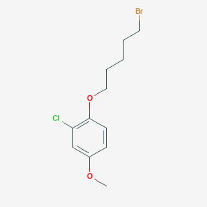 molecular formula C12H16BrClO2 B8345018 5-(2-Chloro-4-methoxyphenoxy)pentyl bromide 