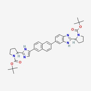 (2S)-2-[5-[6-[2-[(2S)-1-[(1,1-dimethylethoxy)carbonyl]-2-pyrrolidinyl]-1H-benzimidazol-6-yl]-2-naphthalenyl]-1H-imidazol-2-yl]-1-Pyrrolidinecarboxylic acid 1,1-dimethylethyl ester