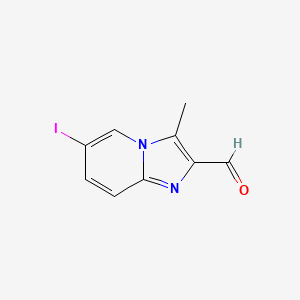 molecular formula C9H7IN2O B8345071 6-Iodo-3-methylimidazo[1,2-a]pyridine-2-carbaldehyde 