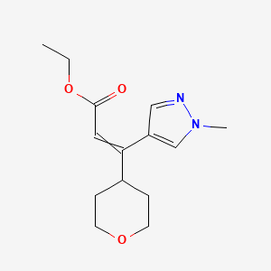 Ethyl 3-(1-methyl-1H-pyrazol-4-yl)-3-(tetrahydro-2H-pyran-4-yl)acrylate