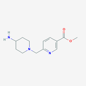 molecular formula C13H19N3O2 B8345099 4-Amino-1-(5-methoxycarbonyl-pyrid-2-ylmethyl)-piperidine 