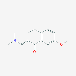 molecular formula C14H17NO2 B8345127 3,4-dihydro-2-(dimethylaminomethylene)-7-methoxy-1(2H)-naphthalenone 