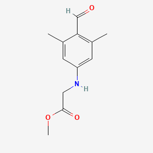 molecular formula C12H15NO3 B8345147 (4-Formyl-3,5-dimethylphenylamino)-acetic acid methyl ester 