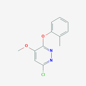 molecular formula C12H11ClN2O2 B8345161 6-Chloro-4-methoxy-3-(2-methylphenoxy)pyridazine 