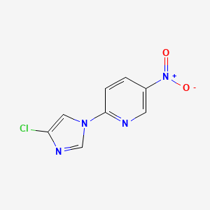 molecular formula C8H5ClN4O2 B8345188 2-(4-chloro-1H-imidazol-1-yl)-5-nitropyridine 