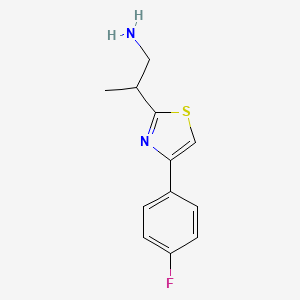 molecular formula C12H13FN2S B8345203 2-(4-(4-Fluorophenyl)thiazol-2-yl)propan-1-amine 