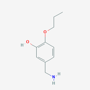 molecular formula C10H15NO2 B8345220 5-(Aminomethyl)-2-propoxyphenol 
