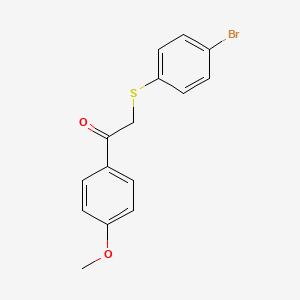 molecular formula C15H13BrO2S B8345269 1-(4-Methoxyphenyl)-2-(4-bromophenylthio)ethanone 