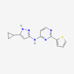 N-(5-cyclopropyl-1H-pyrazol-3-yl)-2-(thiophen-2-yl)pyrimidin-4-amine