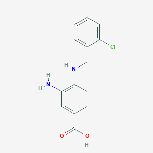 molecular formula C14H13ClN2O2 B8345374 3-Amino-4-[(2-chlorophenyl)methyl]aminobenzoic acid 