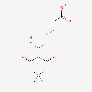 molecular formula C14H20O5 B8345390 6-Hydroxy-6-(4,4-dimethyl-2,6-dioxocyclohexylidene)-hexanoic acid 