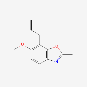 molecular formula C12H13NO2 B8345409 7-Allyl-6-methoxy-2-methylbenzoxazole 