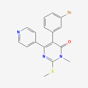 molecular formula C17H14BrN3OS B8345428 5-(3-bromo-phenyl)-3-methyl-2-methylsulfanyl-6-pyridin-4-yl-3H-pyrimidin-4-one 