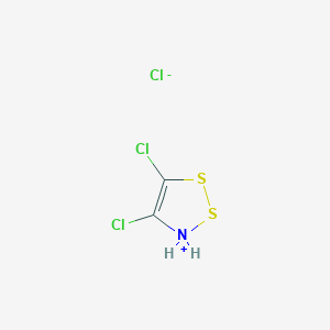 molecular formula C2H2Cl3NS2 B8345436 4,5-Dichloro-[1,2,3]-dithiazol-1-ylium chloride 