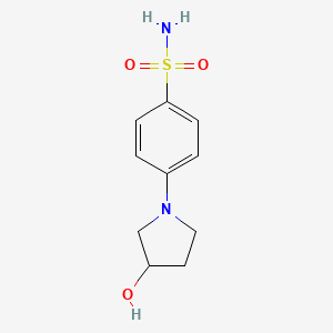 molecular formula C10H14N2O3S B8345500 4-(3-Hydroxypyrrolidin-1-yl)benzene sulfonamide 