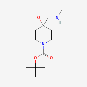 molecular formula C13H26N2O3 B8345545 4-Methoxy-4-methylaminomethyl-piperidine-1-carboxylic Acid Tert-Butyl Ester 
