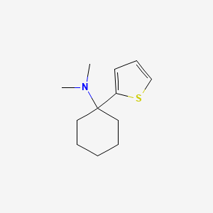 molecular formula C12H19NS B8345561 4-Dimethylamino-4-(thiophen-2-yl)cyclohexane 