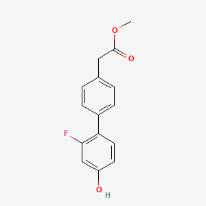 molecular formula C15H13FO3 B8345604 Methyl (2'-fluoro-4'-hydroxy-1,1'-biphenyl-4-yl)acetate 