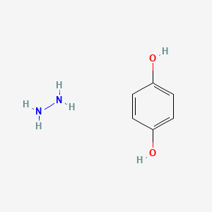 molecular formula C6H10N2O2 B8345612 Benzene-1,4-diol;hydrazine 