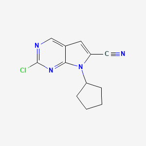 2-chloro-7-cyclopentyl-7H-pyrrolo[2,3-d]pyrimidine-6-carbonitrile