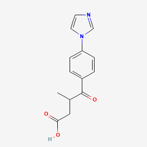 molecular formula C14H14N2O3 B8345702 4-(4-Imidazol-1-ylphenyl)-3-methyl-4-oxobutanoic acid 