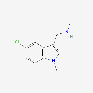 molecular formula C11H13ClN2 B8345797 5-chloro-1-methyl-3-(methylaminomethyl)-1H-indole 