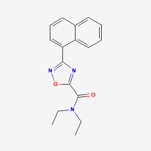 molecular formula C17H17N3O2 B8345857 5-Diethylcarbamoyl-3-alpha-naphthyl-1,2,4-oxadiazole CAS No. 40018-68-6