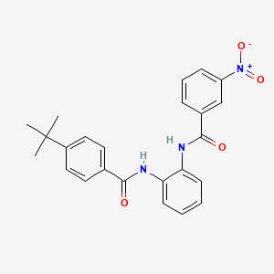 molecular formula C24H23N3O4 B8345886 n1-(3-Nitrobenzoyl)-n2-(4-tert-butylbenzoyl)-1,2-benzenediamine 