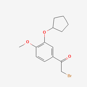 molecular formula C14H17BrO3 B8345977 2-Bromo-1-(3-cyclopentoxy-4-methoxyphenyl)ethanone 