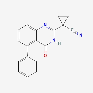 molecular formula C18H13N3O B8346001 1-(4-Oxo-5-phenyl-3,4-dihydroquinazolin-2-yl)cyclopropanecarbonitrile 
