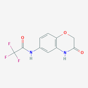 molecular formula C10H7F3N2O3 B8346015 2,2,2-trifluoro-N-(3-oxo-3,4-dihydro-2H-1,4-benzoxazin-6-yl)acetamide 