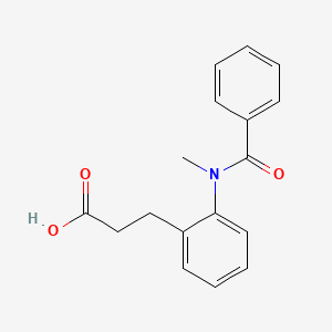 molecular formula C17H17NO3 B8346096 Hydrocinnamic acid, 2-(N-methylbenzamido)- CAS No. 72502-98-8
