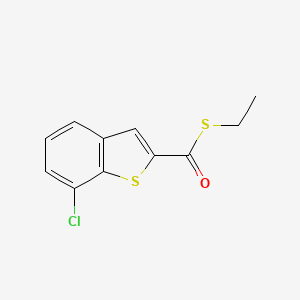 molecular formula C11H9ClOS2 B8346116 S-ethyl 7-chloro-2-benzo[b]thiophenecarbothioate 