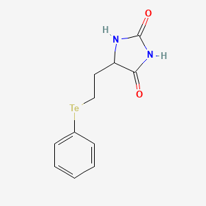 molecular formula C11H12N2O2Te B8346132 5-(beta[Phenyl telluro]ethyl)hydantoin 