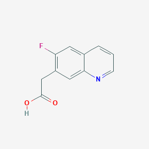 molecular formula C11H8FNO2 B8346140 2-(6-Fluoroquinolin-7-yl)acetic acid 