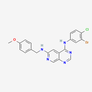 molecular formula C21H17BrClN5O B8346283 N4-(3-bromo-4-chlorophenyl)-N6-(4-methoxybenzyl)pyrido[3,4-d]pyrimidine-4,6-diamine 