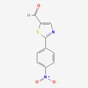 molecular formula C10H6N2O3S B8346311 2-(4-Nitro-phenyl)-thiazole-5-carbaldehyde 
