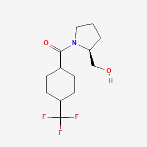 molecular formula C13H20F3NO2 B8346336 [(2S)-1-{[trans-4-(trifluoromethyl)cyclohexyl]carbonyl}pyrrolidin-2-yl]methanol 