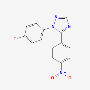 molecular formula C14H9FN4O2 B8346357 1-(p-Fluorophenyl)-5-(p-nitrophenyl)-1H-1,2,4-triazole 