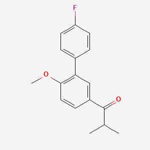 molecular formula C17H17FO2 B8346367 1-(4'-Fluoro-6-methoxy[1,1'-biphenyl]-3-yl)-2-methyl-1-propanone 