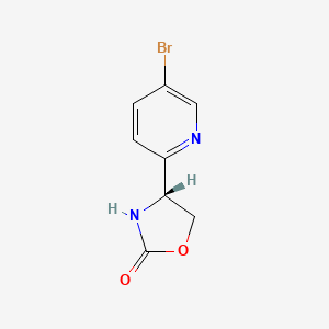 molecular formula C8H7BrN2O2 B8346573 (R)-4-(5-bromopyridin-2-yl)oxazolidin-2-one 