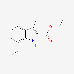 molecular formula C14H17NO2 B8346613 ethyl 7-ethyl-3-methyl-1H-indole-2-carboxylate 