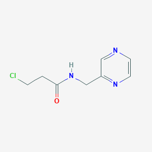 molecular formula C8H10ClN3O B8346621 N-(2-pyrazinylmethyl)-3-chloropropionamide 