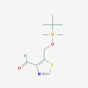 molecular formula C11H19NO2SSi B8346641 5-t-Butyldimethylsilyloxymethyl-4-formylthiazole 